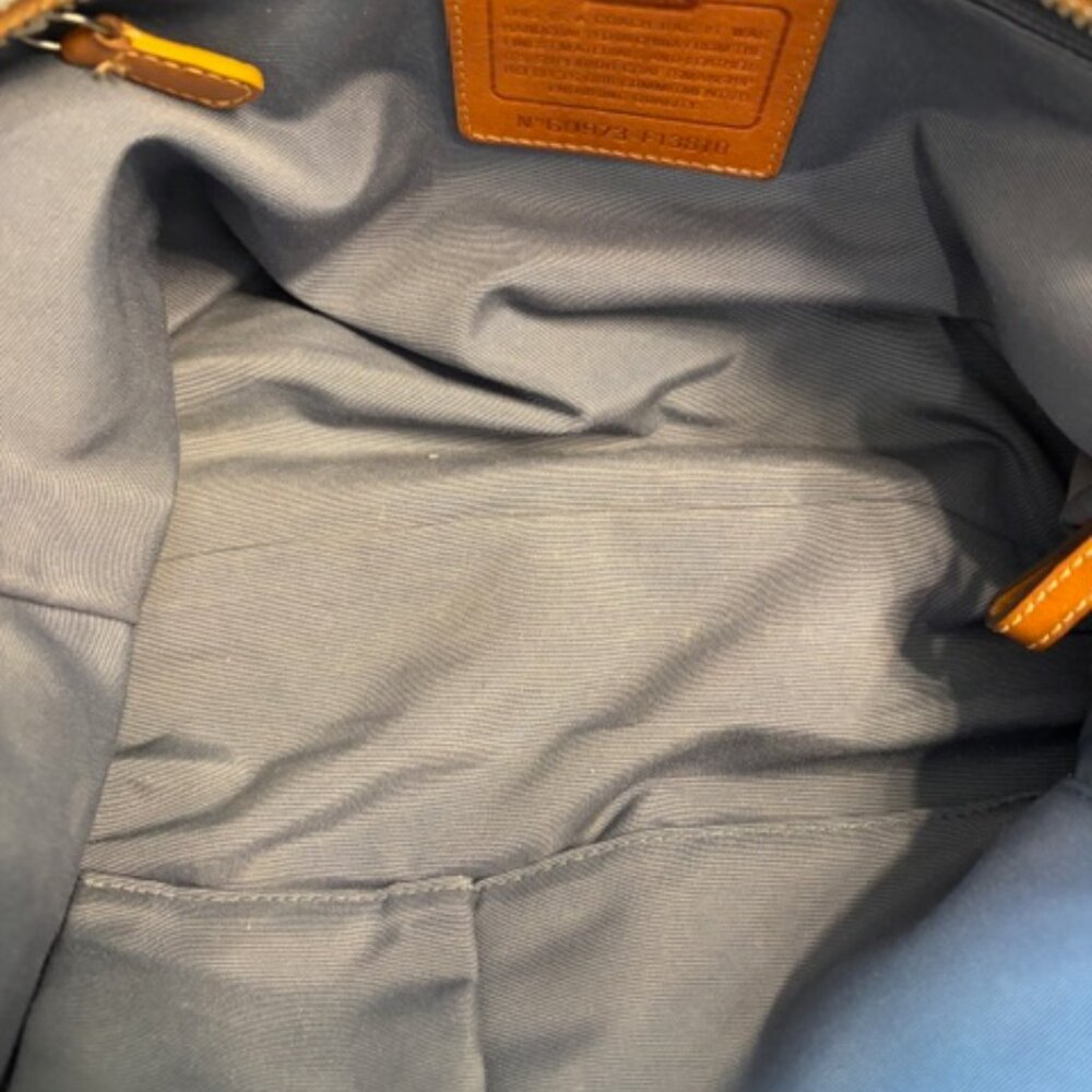 Coach 13810 Vintage Signature Gallery Tote with brown leather trim Classic Y2K - Picture 11 of 15